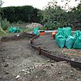 Meadow path edging under construction