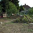 Stripping turf in May 2005