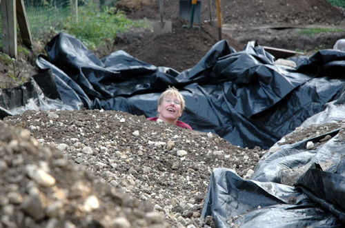 Nicole in the subsoil pit sept 2005