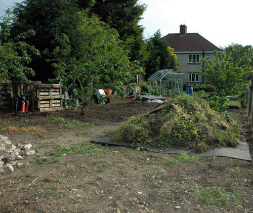 Stripping turf in May 2005